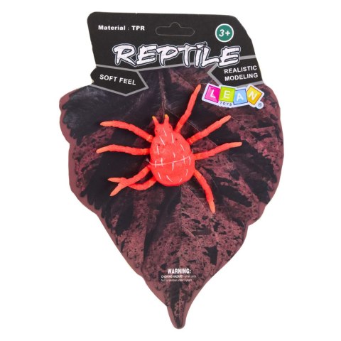 LEAN TOYS Pająk Czerwony Gumowa Figurka Rozciągliwa Realistyczna 12 cm
