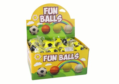 LEAN TOYS Piłka Nożna PU Na Gumce Jojo Do Odbijania 6 cm Żółta