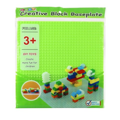 LEAN TOYS Płyta Plansza Konstrukcyjna Do Klocków Budowania Jasnozielona 25,5x25,5 cm