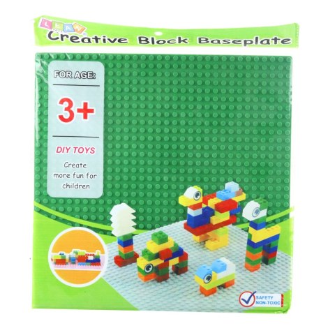 LEAN TOYS Płyta Plansza Konstrukcyjna Do Klocków Budowania Jasnozielona 25,5x25,5 cm