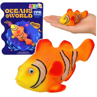 LEAN TOYS Ryba Gumowa Błazenek Figurka Rozciągliwa Realistyczna Ryba Oceaniczna 10cm