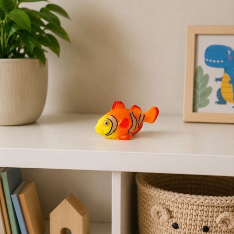 LEAN TOYS Ryba Gumowa Błazenek Figurka Rozciągliwa Realistyczna Ryba Oceaniczna 10cm