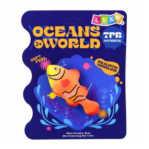 LEAN TOYS Ryba Gumowa Błazenek Figurka Rozciągliwa Realistyczna Ryba Oceaniczna 10cm