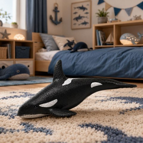 LEAN TOYS Ryba Gumowa Orka Figurka Rozciągliwa Realistyczna Ssak Morski 17,5 cm