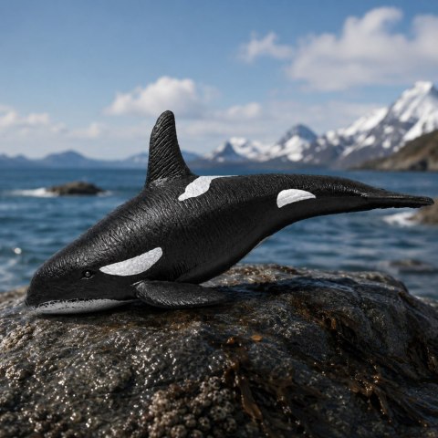 LEAN TOYS Ryba Gumowa Orka Figurka Rozciągliwa Realistyczna Ssak Morski 17,5 cm