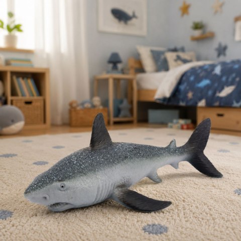 LEAN TOYS Ryba Gumowa Rekin Figurka Rozciągliwa Realistyczna Rekin Oceaniczny 18 cm