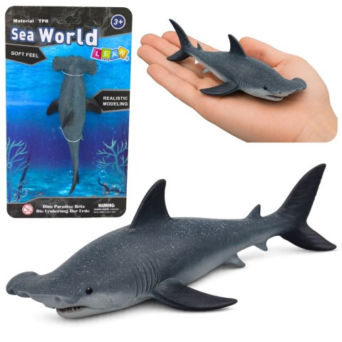 LEAN TOYS Ryba Gumowa Rekin Młot Figurka Rozciągliwa Realistyczna 17cm