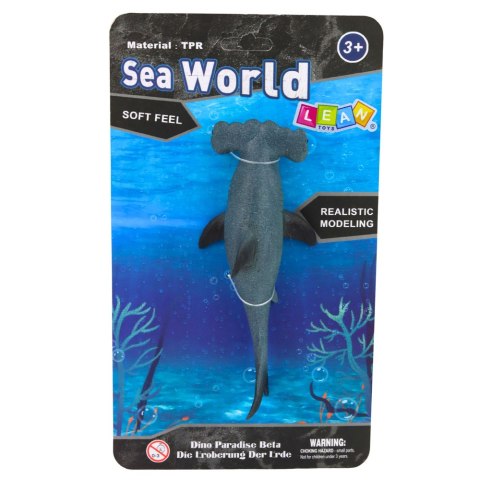 LEAN TOYS Ryba Gumowa Rekin Młot Figurka Rozciągliwa Realistyczna 17cm