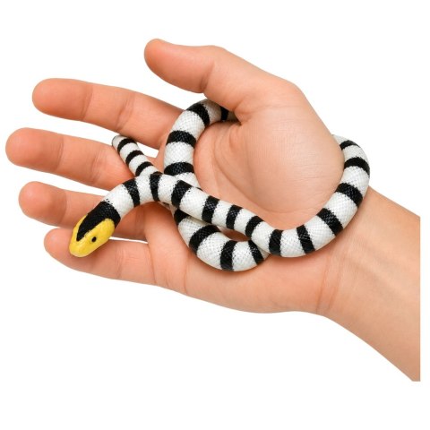 LEAN TOYS Wąż Gumowy Figurka Rozciągliwa Realistyczna Czarno-Biały 33 cm