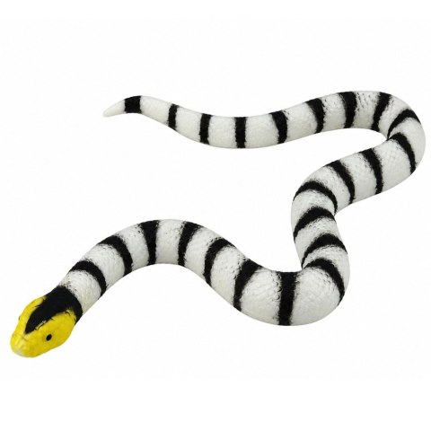 LEAN TOYS Wąż Gumowy Figurka Rozciągliwa Realistyczna Czarno-Biały 33 cm