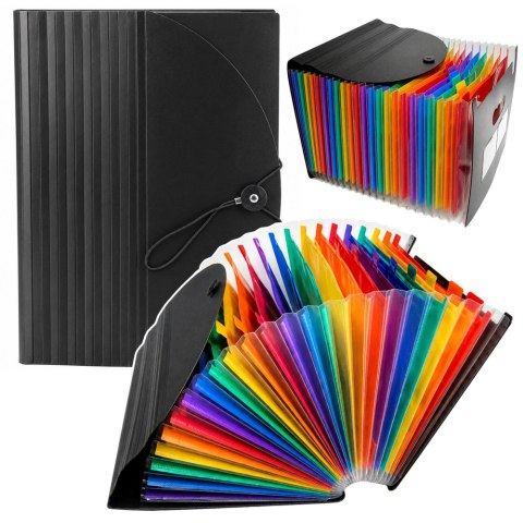 LEAN Teczka Harmonijkowa Organizer Na Dokumenty 25 Przegród A4 Czarna