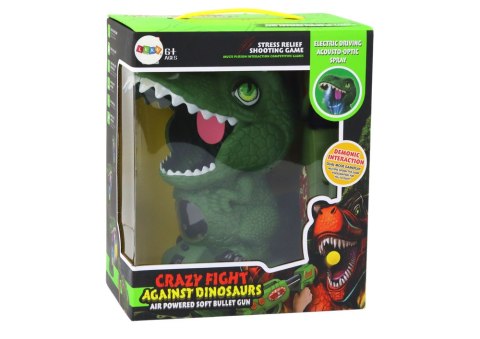 LEAN Toys Gra Zręcznościowa Strzelanie Do Dinozaura Zielony Pistolet Kulki