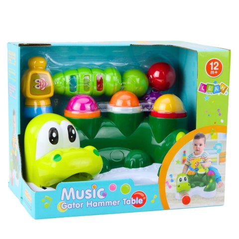 LEAN Toys Gra Zręcznościowa Zbijak Piłeczek Zjeżdżalnia Młotek Interaktywny Krokodyl