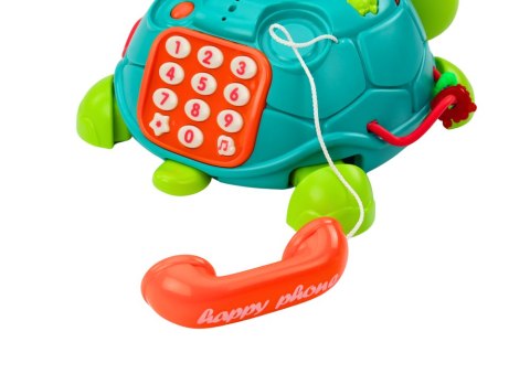 LEAN Toys Interaktywny Żółw Edukacyjny Telefon 6w1 Światła Dźwięki Zielony