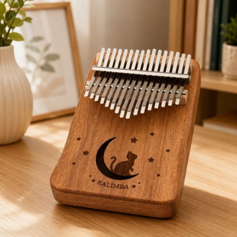 LEAN Toys Kalimba 17 Klawiszy Drewniany Instrument Muzyczny Akcesoria Woreczek