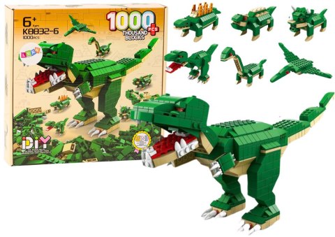 LEAN Toys Klocki Konstrukcyjne Dinozaury 6w1 Zestaw DIY Dinozaur 1000 ele.