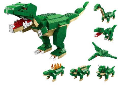 LEAN Toys Klocki Konstrukcyjne Dinozaury 6w1 Zestaw DIY Dinozaur 1000 ele.