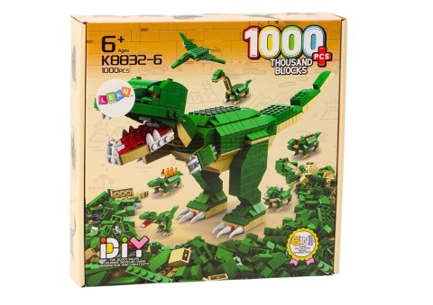 LEAN Toys Klocki Konstrukcyjne Dinozaury 6w1 Zestaw DIY Dinozaur 1000 ele.