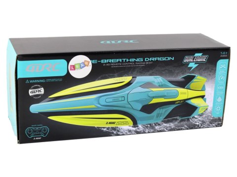 LEAN Toys Łódź Wodna RC 2.4G Żółto-Turkusowa Wodoodporna Pilot Do Sterowania
