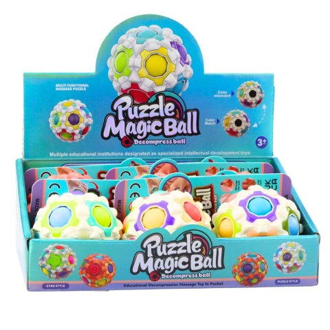 LEAN Toys Magiczna Piłka Łamigłówka Logiczna Wypustki 7cm Mix