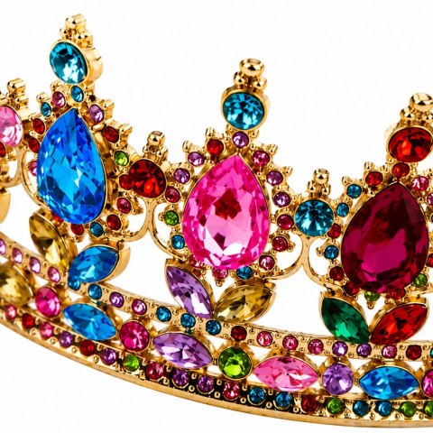 LEAN Toys Metalowa Korona Księżniczki Królowej Kolorowe Kryształy Złota 12,5 cm