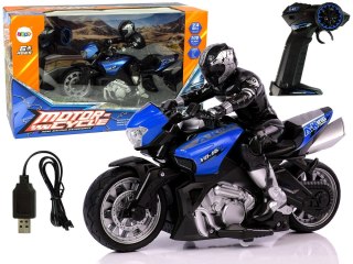 LEAN Toys Motor Sportowy R/C 2.4G Zasięg 35 m 1:10 Niebieski