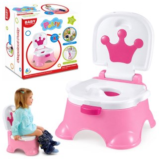 LEAN Toys Nocnik Interaktywny Różowy z Koroną Muzyczny WC Dla Malucha 5w1