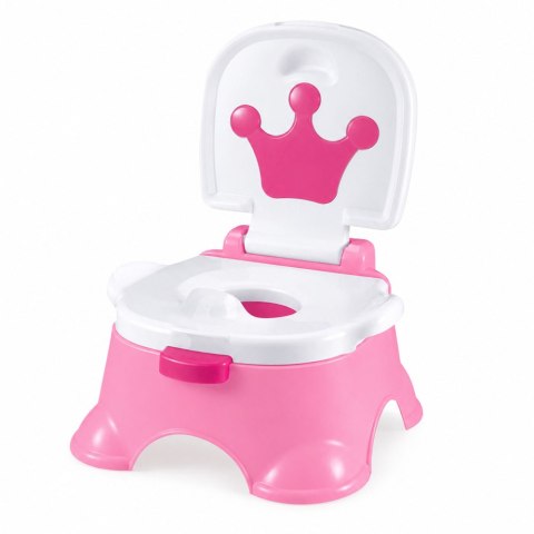 LEAN Toys Nocnik Interaktywny Różowy z Koroną Muzyczny WC Dla Malucha 5w1
