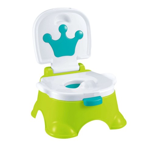 LEAN Toys Nocnik Interaktywny Zielony z Niebieską Koroną Muzyczny WC Dla Malucha 5w1