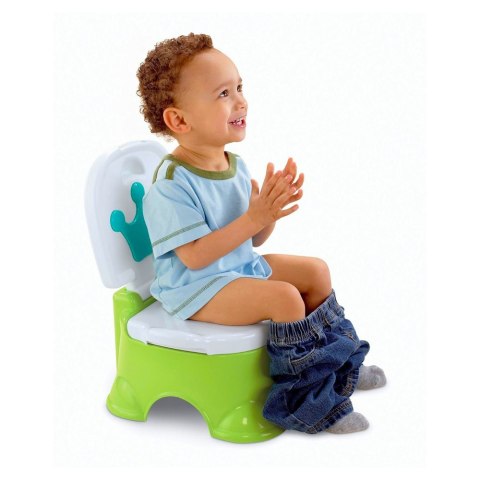 LEAN Toys Nocnik Interaktywny Zielony z Niebieską Koroną Muzyczny WC Dla Malucha 5w1