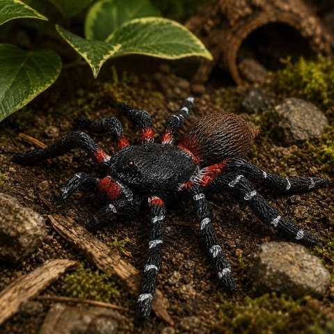 LEAN Toys Pająk Tarantula Gumowa Figurka Rozciągliwa Realistyczna Czarny 10 cm