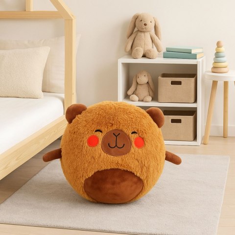 LEAN Toys Piłka Do Skakania Rosnąca Pluszowa Kapibara Brązowa Pompka 50 cm