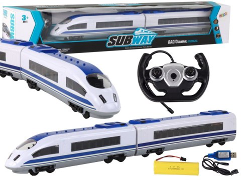 LEAN Toys Pociąg Kolejka Zdalnie Sterowany 65 cm Światła R/C Biały