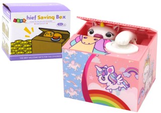 LEAN Toys Skarbonka Jednorożec Nauka Oszczędzania Unicorn Różowy Melodia
