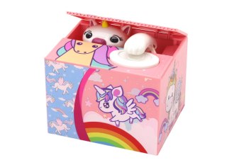 LEAN Toys Skarbonka Jednorożec Nauka Oszczędzania Unicorn Różowy Melodia