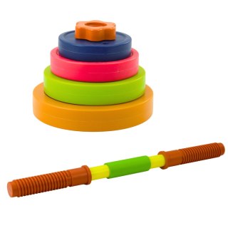 LEAN Toys Sztanga Dla Dzieci Pianka Antypoślizgowa 8 Talerzy Plastikowa Kolorowa