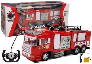 LEAN Toys Wóz Strażacki Straż Pożarna na Radio R/C Zdalnie Sterowany Czerwony