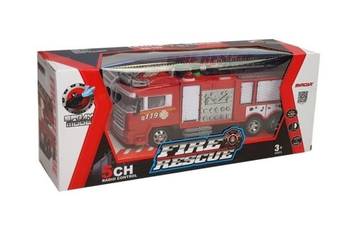 LEAN Toys Wóz Strażacki Straż Pożarna na Radio R/C Zdalnie Sterowany Czerwony