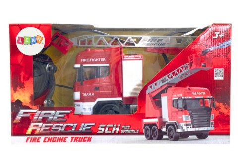LEAN Toys Wóz Strażacki Z Wysięgnikiem Zdalnie Sterowany RC Spray Światła