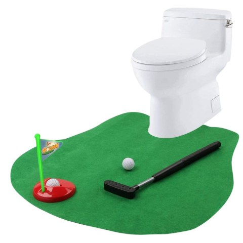 LEAN Toys Zestaw Gra Zręcznościowa Golf Toaletowy Mata Kij Piłki Zawieszka Na Drzwi