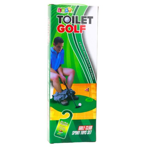LEAN Toys Zestaw Gra Zręcznościowa Golf Toaletowy Mata Kij Piłki Zawieszka Na Drzwi