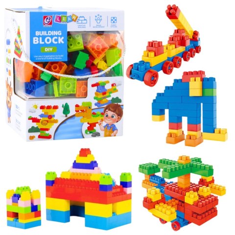 LEAN Toys Zestaw Klocki Konstrukcyjne Przestrzenne Kolorowe 180 el.