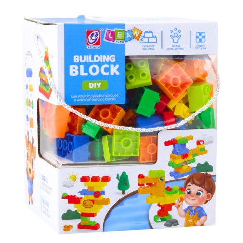 LEAN Toys Zestaw Klocki Konstrukcyjne Przestrzenne Kolorowe 180 el.