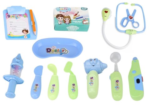 LEAN Toys Zestaw Medyczny Małego Doktora W Walizce Światła Dźwięki Niebieski
