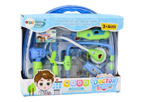 LEAN Toys Zestaw Medyczny Małego Doktora W Walizce Światła Dźwięki Niebieski