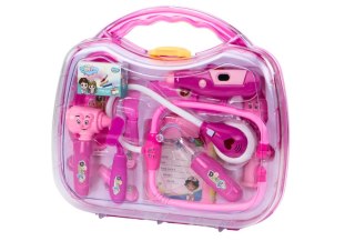 LEAN Toys Zestaw Medyczny Małego Doktora W Walizce Światła Dźwięki Różowy