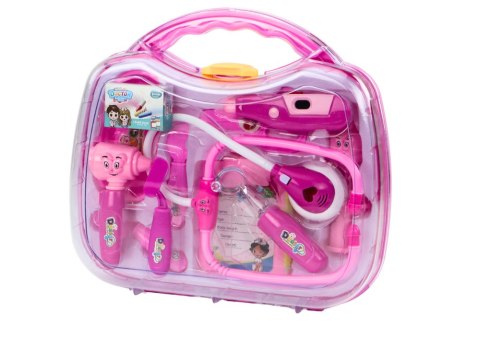 LEAN Toys Zestaw Medyczny Małego Doktora W Walizce Światła Dźwięki Różowy