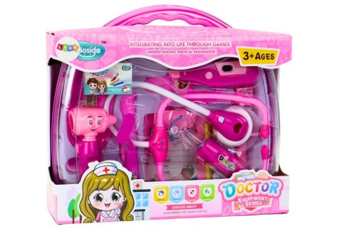LEAN Toys Zestaw Medyczny Małego Doktora W Walizce Światła Dźwięki Różowy