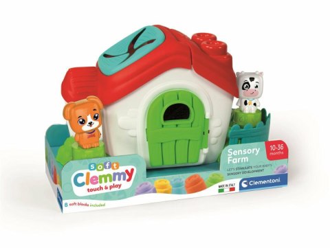 Clementoni Clemmy Farma Sensoryczna Domek z Klockami Farma Piesek Krówka Clementoni 17767