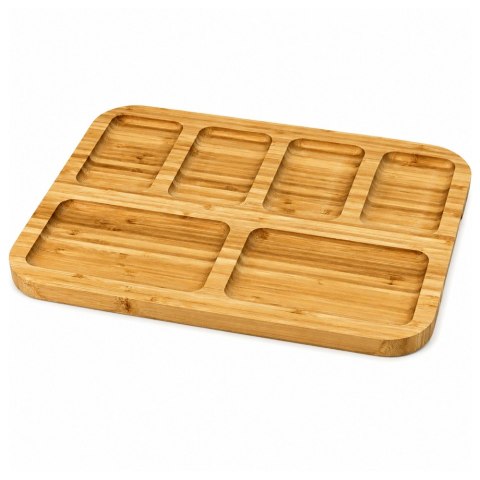 LEAN Deska Bambusowa Półmisek Z Przegrodami Do Serwowania Taca 36 X 28CM